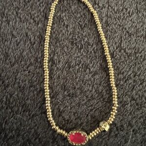 Kendra Scott Gold Stretch Bracelet with Pink Matte Mother of Pearl